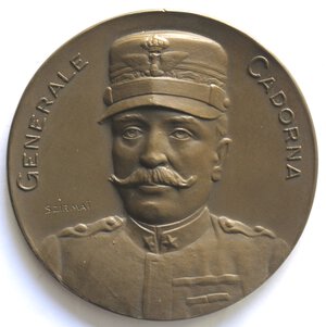 obverse: Medaglie. Vittorio Emanuele III. 1900-1943. Medaglia 1916 Generale Cadorna. Ae. 