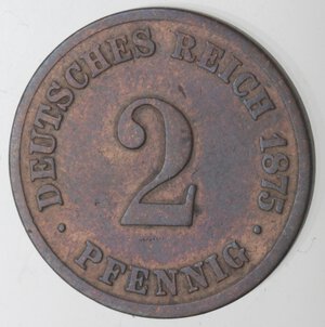 reverse: Germania-Prussia. Guglielmo I. 1871-1888. 2 Pfennig 1875 C. Ae. 