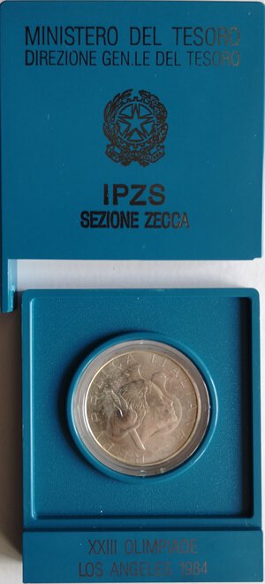 obverse: Repubblica Italiana. 500 lire 1984. XXIII Olimpiade di Los Angeles. Ag. 