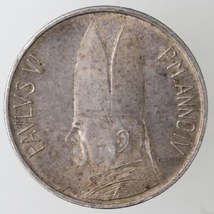 obverse: Vaticano. Roma. Paolo VI. 1963-1978. 500 lire 1964. Ag. Dalla serie annuale della zecca. 