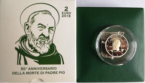 obverse: Vaticano. 2 euro 2017. 50°Anniversario Della Morte di Padre Pio. Bimetallica. 