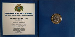 obverse: San Marino. 1000 Lire 1997. 