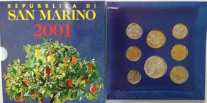 obverse: San Marino. Serie divisionale annuale 2001. 1700 Repubblica di San Marino. Con 5000 lire in Ag. 