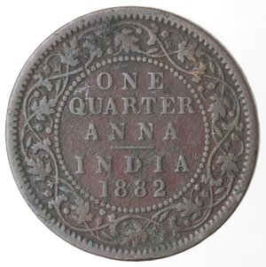 reverse: India. Vittoria. 1876-1901. 1/4 di Anna 1882. Ae. 