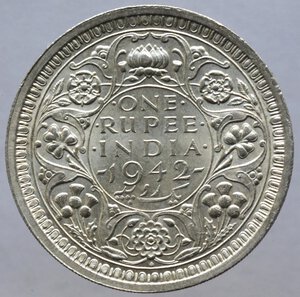 reverse: India. Giorgio VI. 1936-1952. Rupia 1942. Ag. 