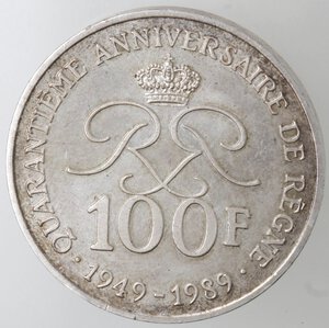 reverse: Monaco. 100 Franchi 1989. Ag 900. 