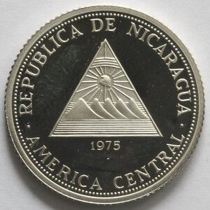 obverse: Nicaragua. 20 Cordobas 1975. Ag 925.