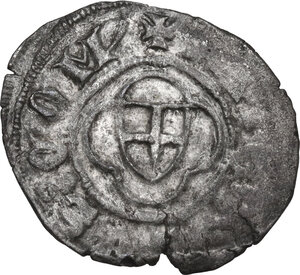 obverse: Amedeo VIII, Conte (1391-1416) - (1391-1398 reggenza di Bona di Borbone). Obolo di bianchetto II tipo, Nyon