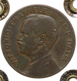 obverse: Vittorio Emanuele III (1900-1943). 5 centesimi 1913, senza punto