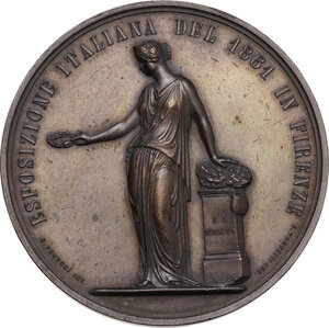reverse: Vittorio Emanuele II  (1820-1878).. Medaglia 1861 per l Esposizione Italiana in Firenze