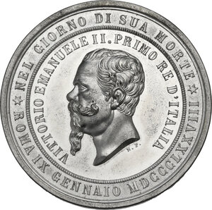 obverse: Vittorio Emanuele II  (1861-1878).. Medaglia 9 gennaio 1878 per la morte