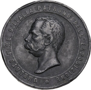 obverse: Umberto I (1878-1900).. Medaglia per la Prima Esposizione Nazionale, tenutasi a Palermo nel 1891-92