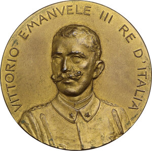 obverse: Vittorio Emanuele III (1900-1943).. Medaglia 1910 per l Esposizione di Lusso-Confort e Sport tenutasi a Milano