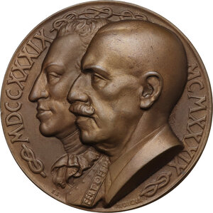 obverse: Vittorio Emanuele III (1900-1943). Medaglia 1939 per il bicentenario della Scuola d Artiglieria e Genio