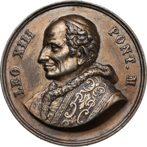 obverse: Leone XIII (1878-1903), Gioacchino Pecci.. Medaglia 1887 Medaglia straordinaria coniata, per il Giubileo Sacerdotale di Leone XIII