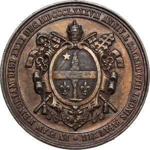reverse: Leone XIII (1878-1903), Gioacchino Pecci.. Medaglia 1887 Medaglia straordinaria coniata, per il Giubileo Sacerdotale di Leone XIII