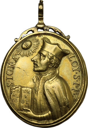 obverse: Sant Ignazio di Loyola (1491-1556), Fondatore dei Gesuiti. Medaglia devozionale, XVIII sec