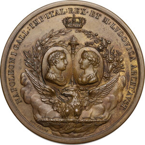 obverse: Napoleone I (1805-1814) Imperatore di Francia e Re d Italia.. Medaglia 20 Marzo 1811, per la nascita del Re di Roma