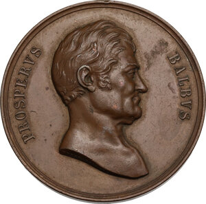 obverse: Prospero Balbo (1762-1837), intellettuale e politico.. Medaglia 1837 per la morte
