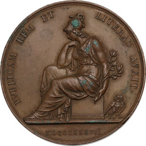 reverse: Prospero Balbo (1762-1837), intellettuale e politico.. Medaglia 1837 per la morte