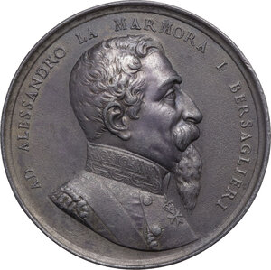 obverse: Alessandro La Marmora (1799-1855). Medaglia 1886, per il 50° Anniversario della fondazione del Corpo del Bersaglieri