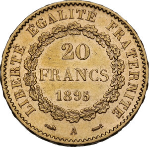 reverse: France.  Third republic (1870-1940).. 20 Francs 1895 A, Paris mint