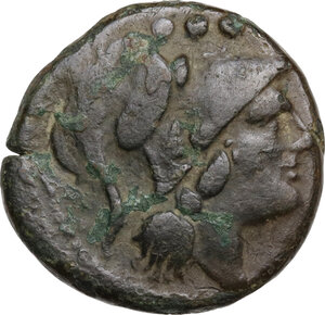obverse: Victory series.. AE Triens (light series) 211-208 BC, Central Italy