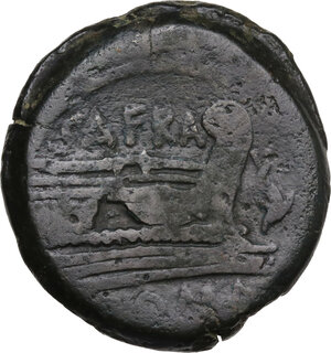 reverse: S. Afranius . AE As, 150 BC
