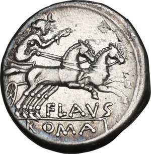reverse: Decimius Flavus.. AR Denarius, 150 BC