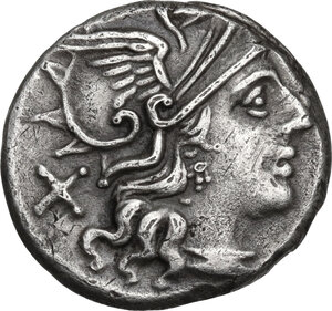 obverse: Decimius Flavus. . AR Denarius, 150 BC