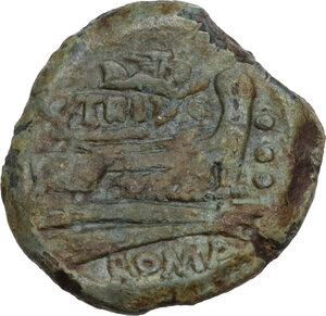 reverse: C. Terentius Lucanus. AE Quadrans, 147 BC