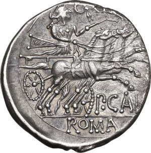 reverse: Publius Calpurnius.. AR Denarius, 133 BC