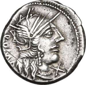 obverse: M. Fannius C.f. . AR Denarius, 123 BC
