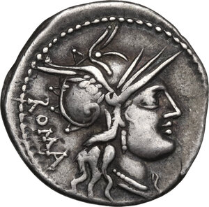 obverse: M. Tullius.. AR Denarius, 120 BC