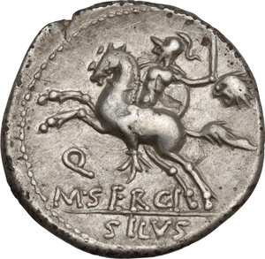 reverse: M. Sergius Silus.. AR Denarius, 116-115 BC