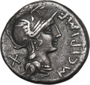 obverse: M. Cipius M.f. . AR Denarius, 115 or 114 BC