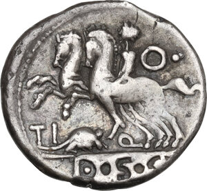 reverse: Ti. Quinctius.. AR Denarius, c. 112-111 BC