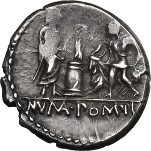 reverse: L. Pomponius Molo.. AR Denarius, 97 BC