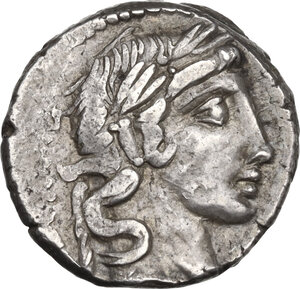 obverse: C. Vibius C.f. Pansa. AR Denarius, circa 90 BC