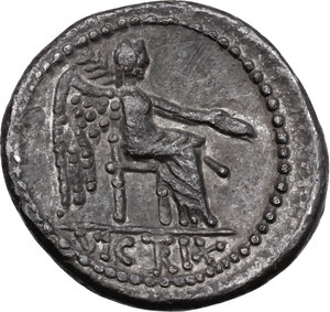 reverse: M. Cato.. AR Quinarius, 89 BC