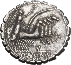 reverse: Q. Antonius Balbus.. AR Denarius serratus, 83-82 BC