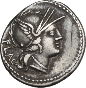 obverse: L. Rutilius Flaccus.. AR Denarius, 77 BC