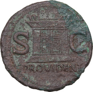reverse: Divus Augustus (died 14 AD).. AE As, struck under Tiberius, c. 22-30 AD