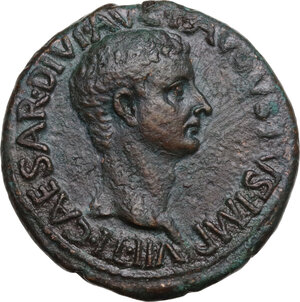 obverse: Tiberius (14-37 AD).. AE As, Rome mint, 15-16 AD