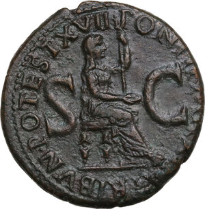 reverse: Tiberius (14-37 AD).. AE As, Rome mint, 15-16 AD