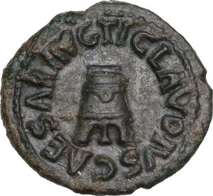 obverse: Claudius (41-54).. AE Quadrans, Rome mint, 41 AD