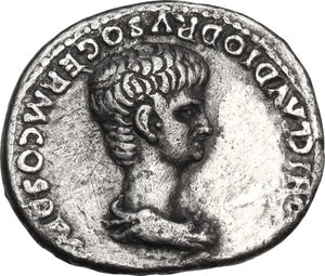 obverse: Nero as Caesar (50-54).. AR Denarius, struck under Claudius. Rome mint, 51-54 AD