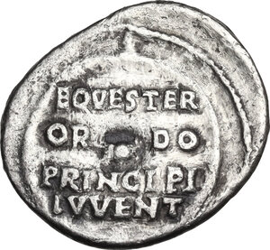 reverse: Nero as Caesar (50-54).. AR Denarius, struck under Claudius. Rome mint, 51-54 AD