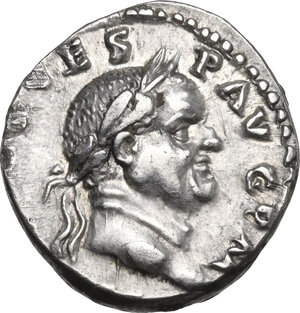 obverse: Vespasian (69-79 AD).. AR Denarius, 72-73 AD