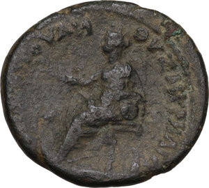 reverse: Julia Titi, daughter of Titus (Augusta 79-91 AD).. AE Assarion, Smyrna mint, Ionia. Lucius Mestrius Florus, proconsul